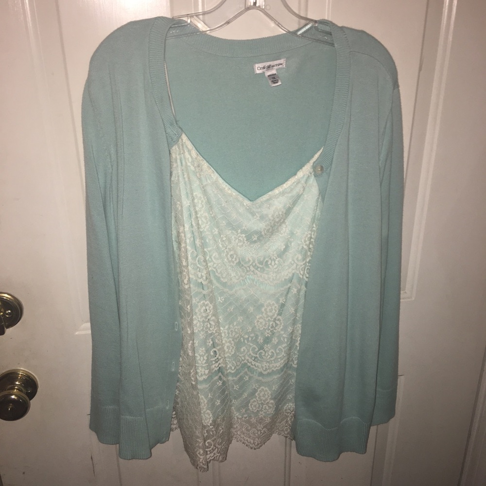 Cardigan with tank top (not attached)